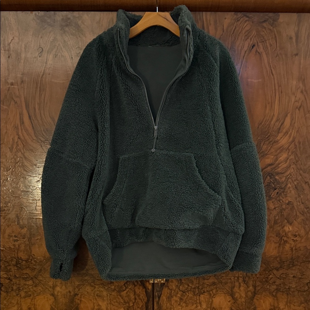 Lululemon oversized scuba pullover fleece evergreen